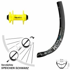 Dt-swiss 29 Zoll Vorderrad DT Swiss H 522 Mit XLC Evo Nabe Gelb