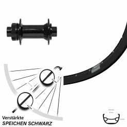27,5 Zoll Vorderrad MTB Ryde Rival-21 Centerlock Nabe 15 Mm