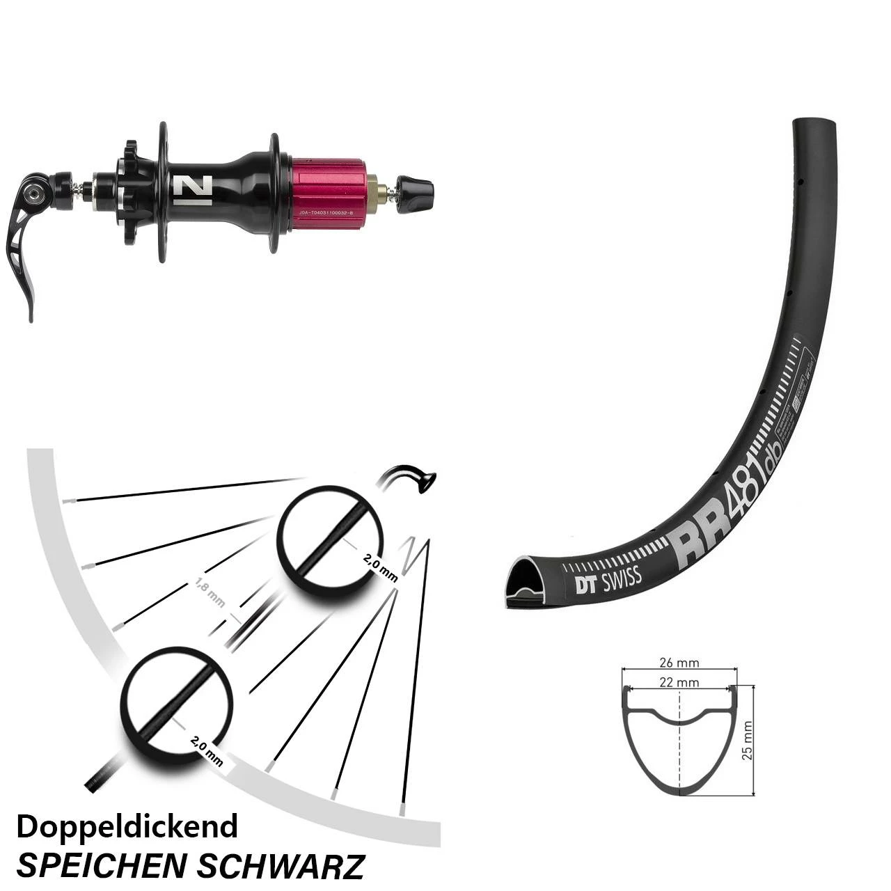Dt-swiss 28 Zoll Hinterrad DT Swiss RR 481 DB Mit Novatec D792SB Hinterradnabe 6-Loch 3 Dt-swiss 28 Zoll Hinterrad DT Swiss RR 481 DB Mit Novatec D792SB Hinterradnabe 6-Loch