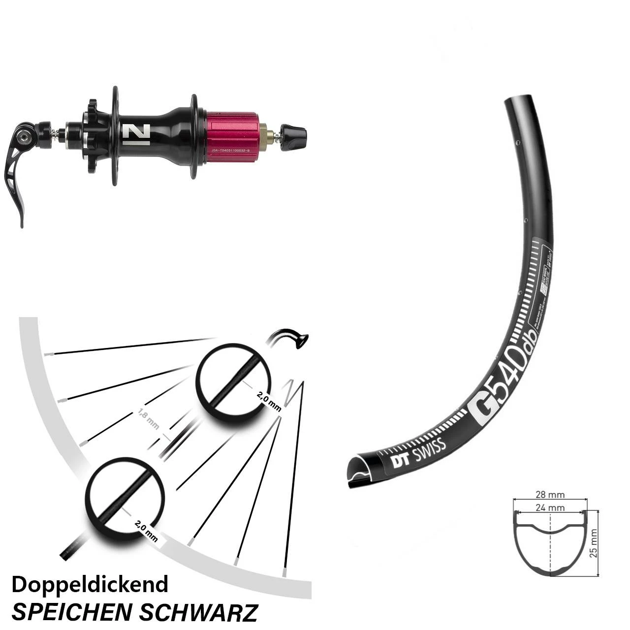 Dt-swiss Gravel Hinterrad 10-11-Fach DT Swiss G 540 28 Zoll 6-Loch 3 Dt-swiss Gravel Hinterrad 10-11-Fach DT Swiss G 540 28 Zoll 6-Loch