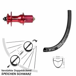Dt-swiss 28 Zoll Hinterrad DT Swiss RR 481 Disc Mit Novatec D792SB Nabe Rot