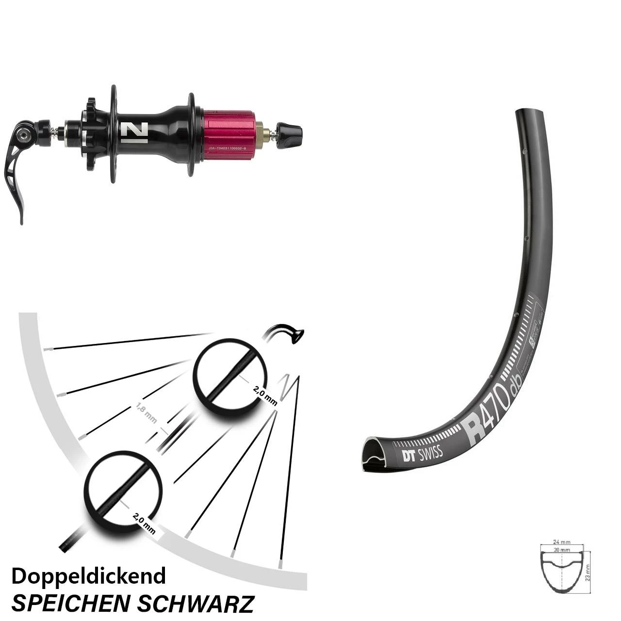 Dt-swiss 28 Zoll Gravel-Laufrad DT Swiss R 470 Mit Novatec D792SB 6-Loch Nabe 3 Dt-swiss 28 Zoll Gravel-Laufrad DT Swiss R 470 Mit Novatec D792SB 6-Loch Nabe