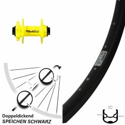 Vorderrad 29 Zoll Ryde Andra 30 Disc Nabe XLC Pro VR Gelb