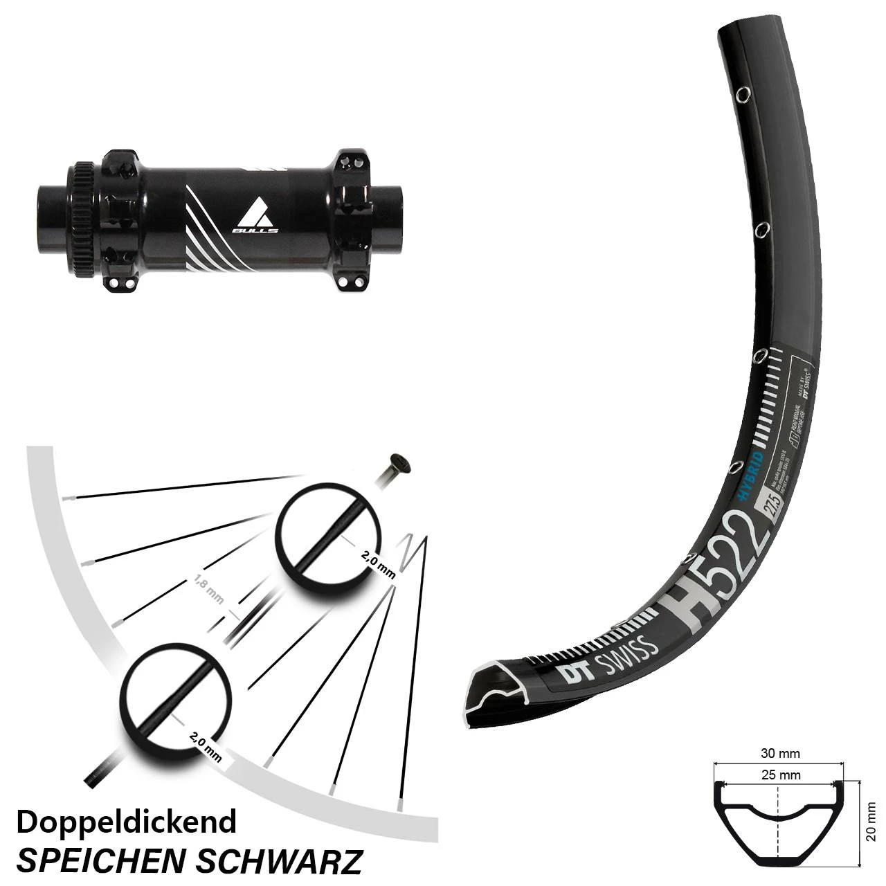 Dt-swiss Formula TC-711 Boost DT Swiss H 522 Vorderrad 27,5 Zoll Centerlock 3 Dt-swiss Formula TC-711 Boost DT Swiss H 522 Vorderrad 27,5 Zoll Centerlock