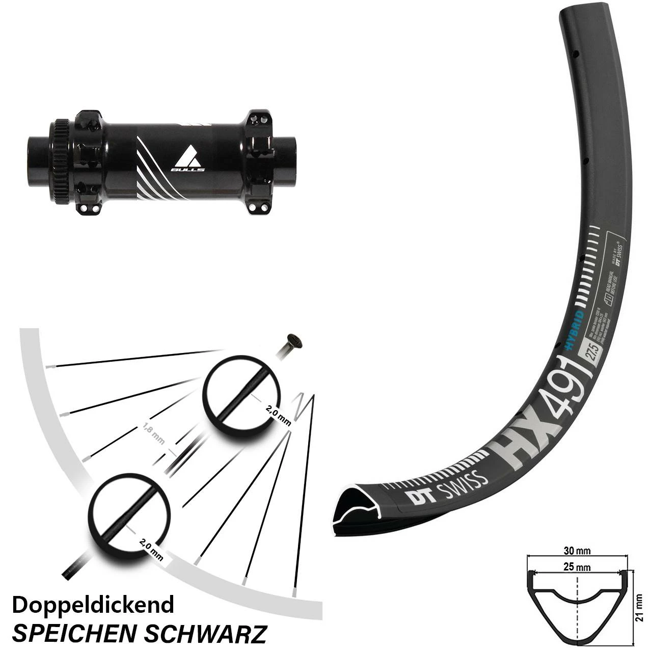 Dt-swiss 27,5 Zoll Vorderrad Formula TC-711 Boost DT Swiss HX 491 Centerlock 3 Dt-swiss 27,5 Zoll Vorderrad Formula TC-711 Boost DT Swiss HX 491 Centerlock