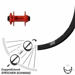 Vorderrad Ryde Rival 19 XLC Pro VR Disc Rot Steckachse