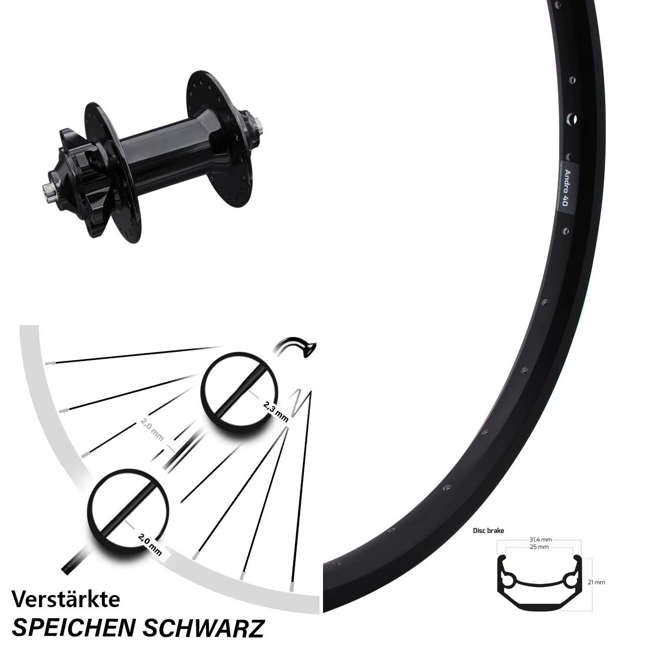 Vorderrad 28 Zoll Ryde Andra 40 Disc Formula DC-91 3 Vorderrad 28 Zoll Ryde Andra 40 Disc Formula DC-91