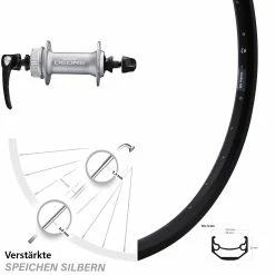 Vorderrad 26 Zoll Ryde Andra 40 Disc Shimano HB-M6000 Silbern