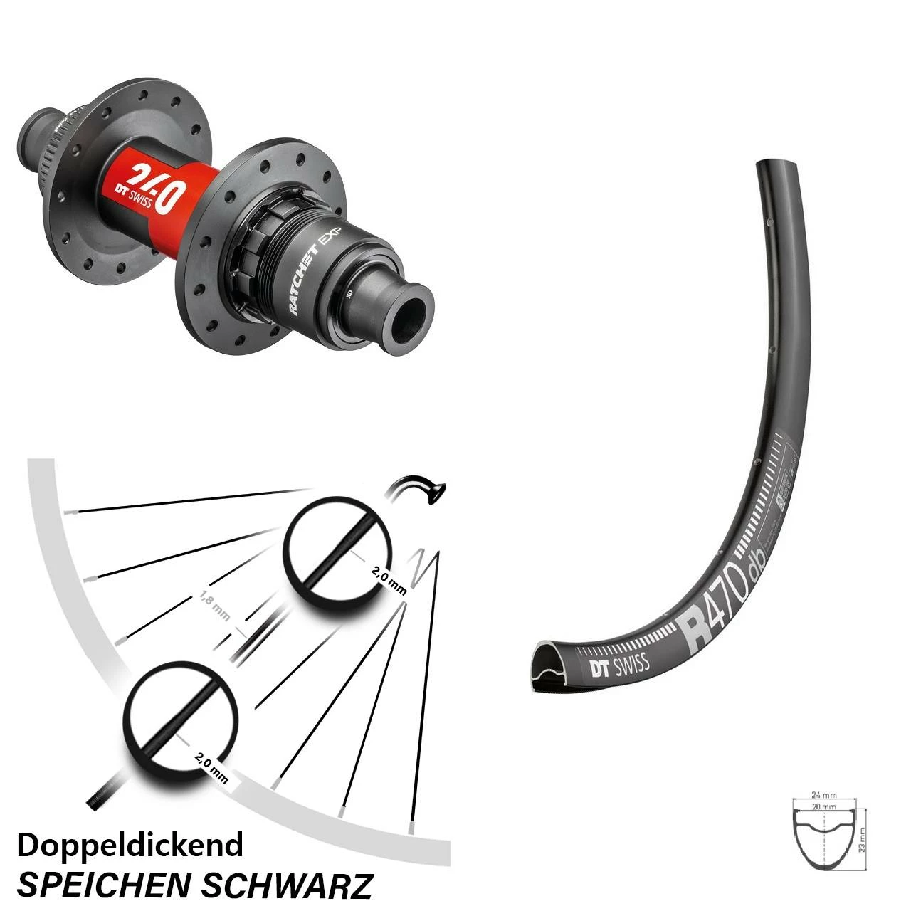Dt-swiss DT Swiss R 470 Disc Hinterrad 28 Zoll Mit 240 EXP XDR 142/12 Centerlock Nabe 2 Dt-swiss DT Swiss R 470 Disc Hinterrad 28 Zoll Mit 240 EXP XDR 142/12 Centerlock Nabe