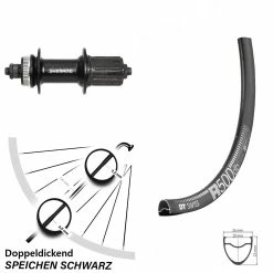 Dt-swiss Shimano FH-UR600 Hinterrad DT Swiss R 500 Gravel 27,5 Zoll Für Scheibenbremse