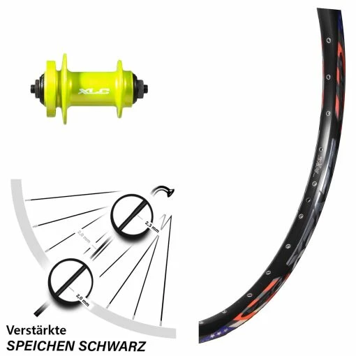 DRC Disc Vorderrad 26 Zoll Mit XLC Evo Nabe Grün -für Gravelbike Verkaufsladen 8239214