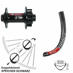 Dt-swiss 26 Zoll Vorderrad FR 560 Mit DT Swiss 370 Nabe 15x100 Mm
