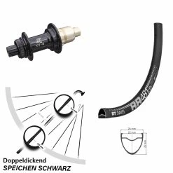 Dt-swiss Hinterrad 27,5 Zoll KX-G Nabe Sram XD-R DT Swiss RR 481 DB