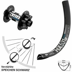 Dt-swiss DT Swiss HX 531 Vorderrad 350 Hybrid 15x100 Mm Steckachse
