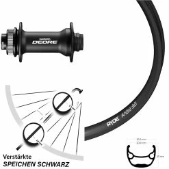 26 Zoll Vorderrad Ryde Andra 321 Steckachse 15x100 Mm Shimano Deore HB-M618