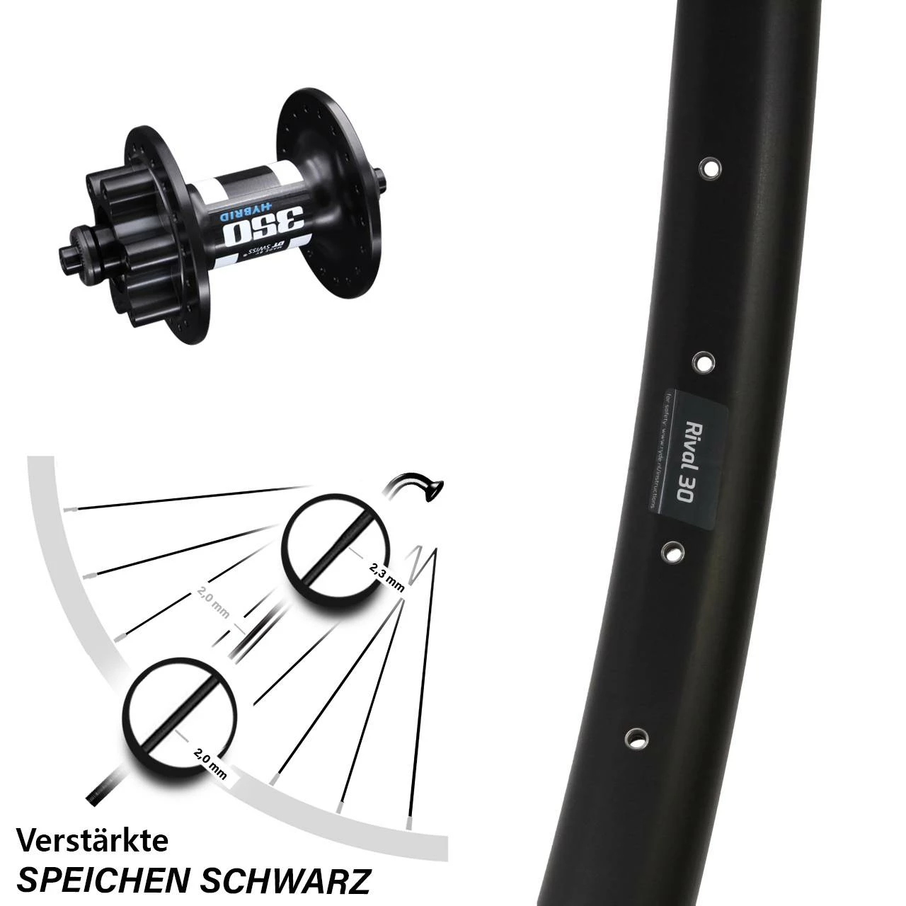 29 Zoll Vorderrad DT Swiss 350 Hybrid 6-loch Schnellspanner Ryde Rival 30 3 29 Zoll Vorderrad DT Swiss 350 Hybrid 6-loch Schnellspanner Ryde Rival 30
