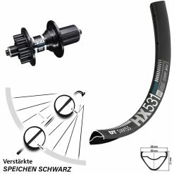 Dt-swiss 27,5 Zoll Hinterrad DT Swiss HX 531 DB Schnellspanner 350 Hybrid 6-Loch