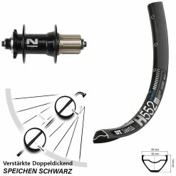 Dt-swiss 27,5 Zoll Hinterrad Novatec D042 DT Swiss H 552 5/135 Mm 6-Loch