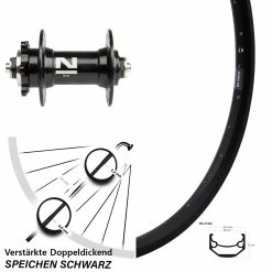 Vorderrad 28-29 Zoll Ryde Andra 40 Disc Schnellspanner Nabe Novatec D041SB