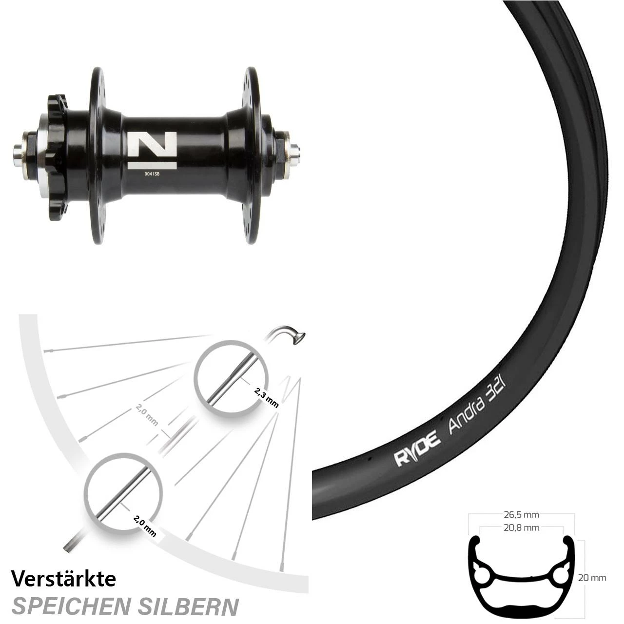 Vorderrad Ryde Andra 321 Disc 29 Zoll 6-loch Novatec D041SB Schnellspanner 3 Vorderrad Ryde Andra 321 Disc 29 Zoll 6-loch Novatec D041SB Schnellspanner