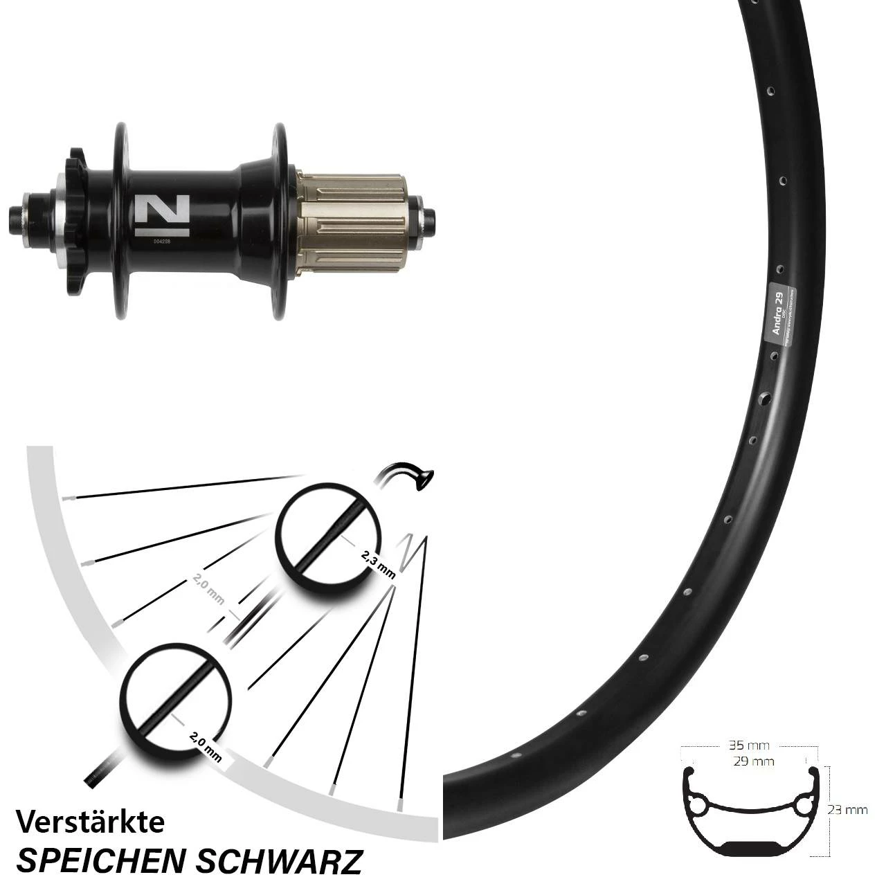 27,5 Zoll Hinteres Rad Ryde Andra 29 Mit Novatec D042 Nabe 3 27,5 Zoll Hinteres Rad Ryde Andra 29 Mit Novatec D042 Nabe