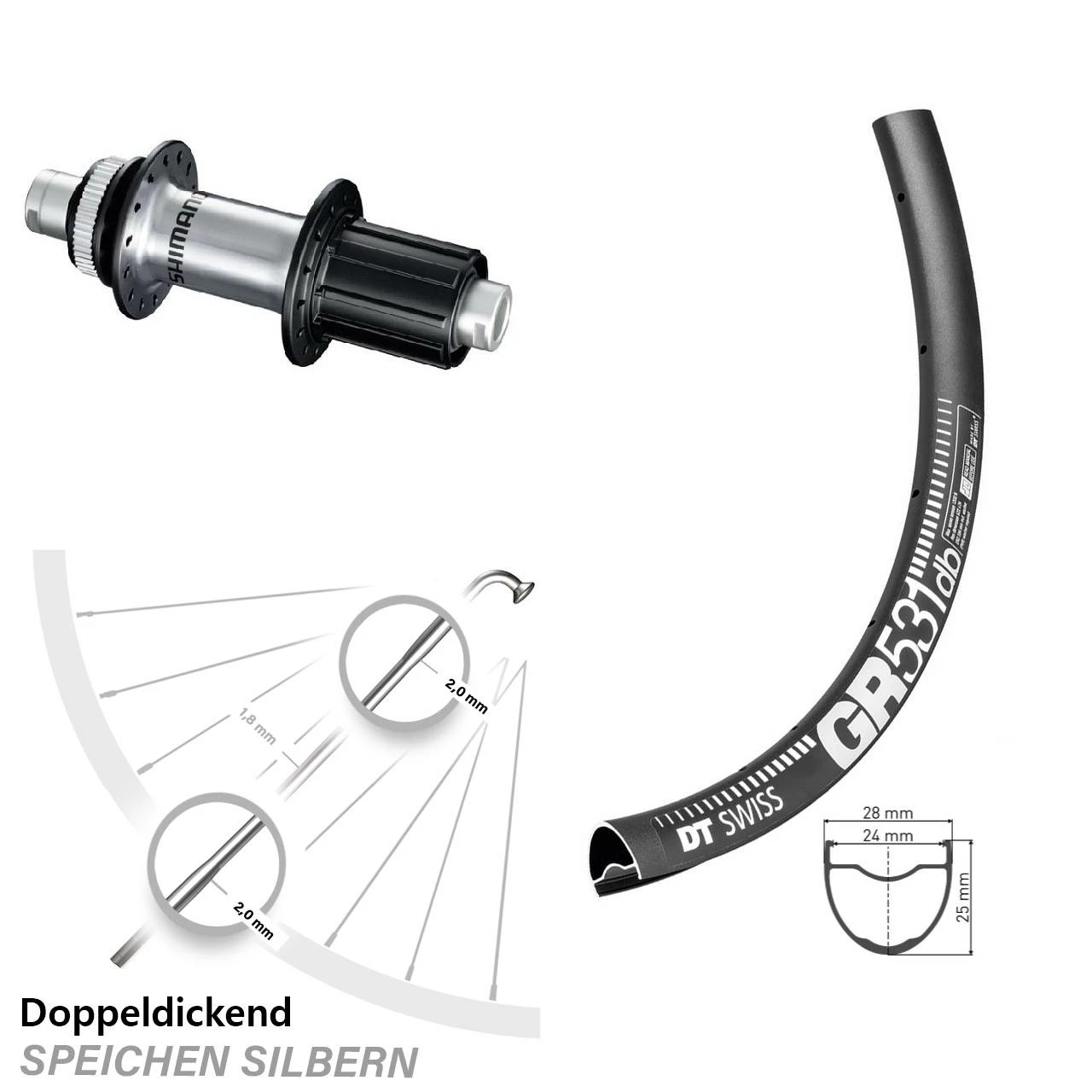Dt-swiss Hinterrad 28/29 Zoll DT Swiss GR 531 Shimano RS770 3 Dt-swiss Hinterrad 28/29 Zoll DT Swiss GR 531 Shimano RS770