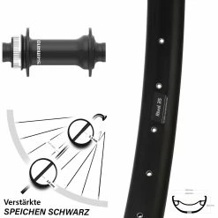 Vorderrad 27,5+ Zoll Ryde Rival 35 Centerlock 15x110 Mm Shimano HB-MT410-B