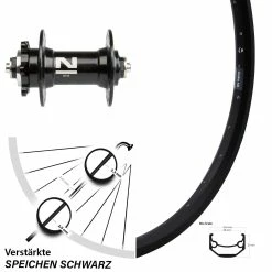 24 Zoll Vorderrad Ryde Andra 40 Disc Novatec D041 Nabe 5/100 Mm