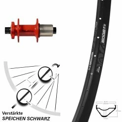 XLC Evo Rot Hinterrad Ryde Edge M30 OS Für 6-Loch 12x142 Mm Steckachse