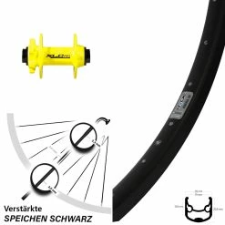 Ryde Andra 30 Disc Vorderrad 26 Zoll Mit XLC Pro Nabe Gelb 15x100 Mm