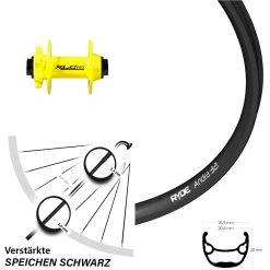 Ryde Andra 321 Vorderrad 26 Zoll Mit XLC Pro 15x 100 Mm Nabe Gelb