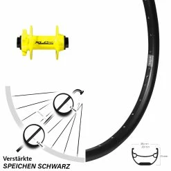 Ryde Andra 29 Vorderrad 27,5 Zoll Steckachse 15 Mm XLC Pro Gelb 6-loch