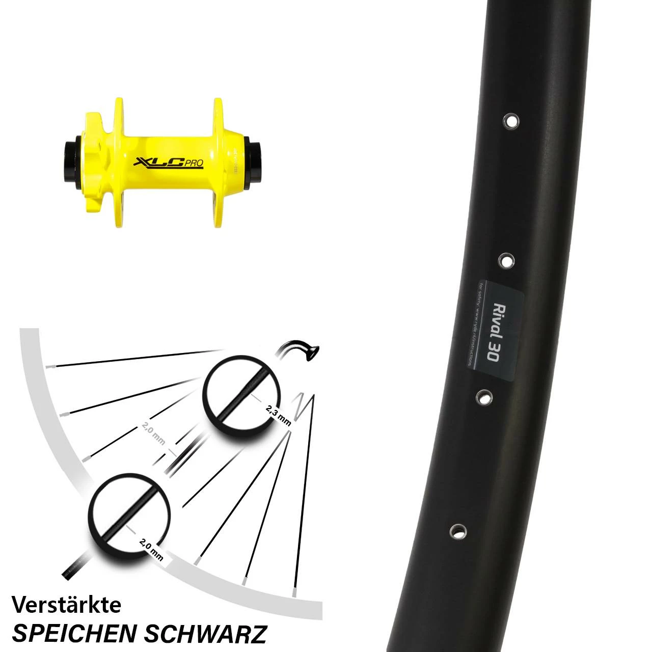 Laufrad 15/100 Mm 27,5 Zoll Ryde Rival 30 Disc XLC Pro Gelb Steckachse 3 Laufrad 15/100 Mm 27,5 Zoll Ryde Rival 30 Disc XLC Pro Gelb Steckachse