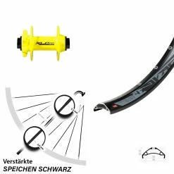 27,5+ Zoll Vorderrad Rodi TRYP 35 XLC Pro VR Disc Gelb Steckachse 15 Mm