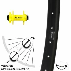 Laufrad 27,5+ Zoll Ryde Rival 35 XLC Pro VR Disc Gelb Steckachse