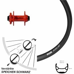 Ryde Andra 321 Vorderrad 26 Zoll Mit XLC Pro 15x 100 Mm Nabe Rot