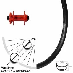 Ryde Andra 29 Vorderrad 27,5 Zoll Steckachse 15 Mm XLC Pro Rot 6-loch