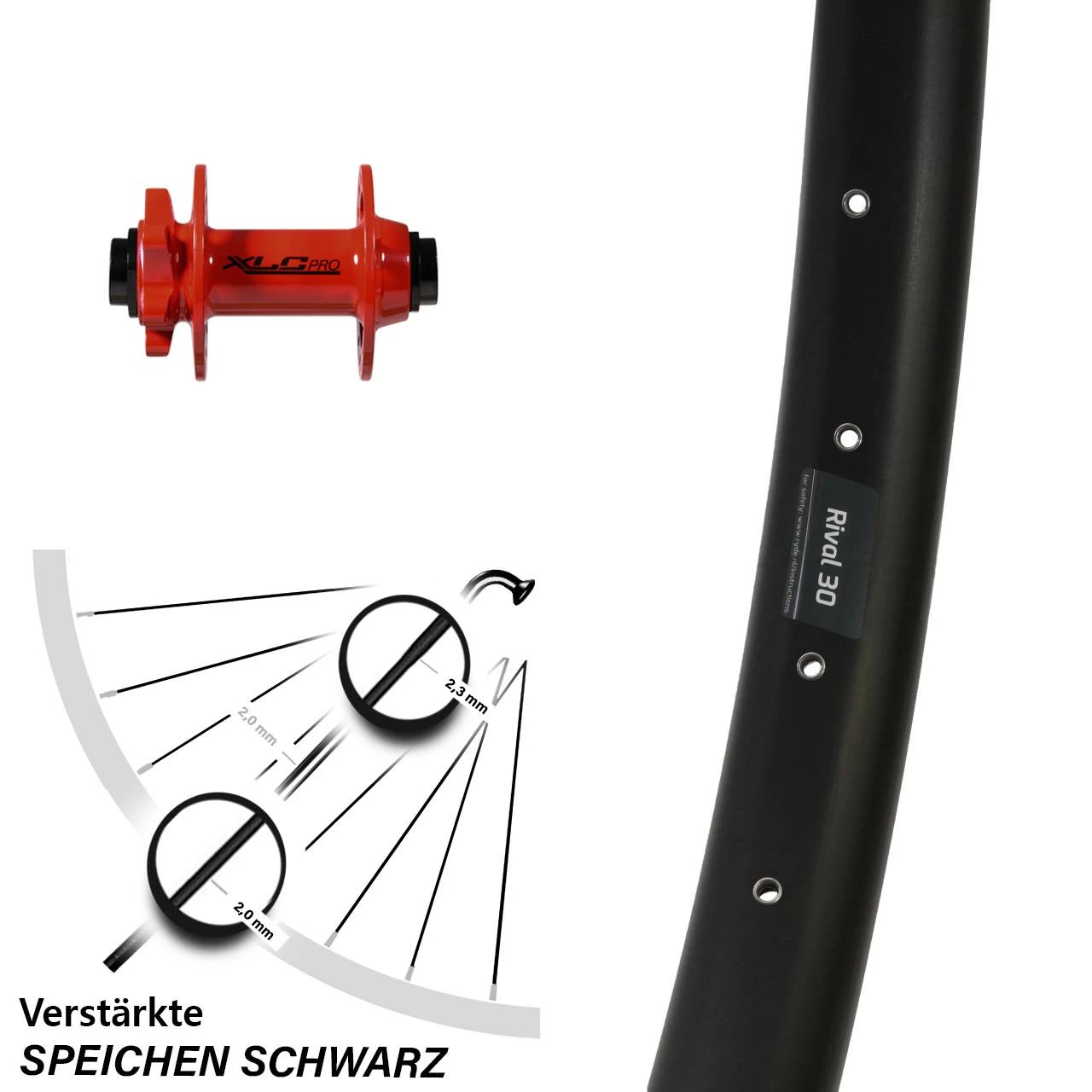 Ryde Rival 30 XLC Pro Rot Steckachse 15/100 Mm Vorderrad 29 Zoll 6-loch 3 Ryde Rival 30 XLC Pro Rot Steckachse 15/100 Mm Vorderrad 29 Zoll 6-loch