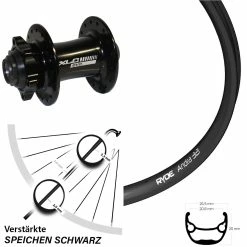 Laufrad 15/100 Mm 28-29 Zoll Ryde Andra 321 Disc 6-loch XLC Pro Schwarz Steckachse