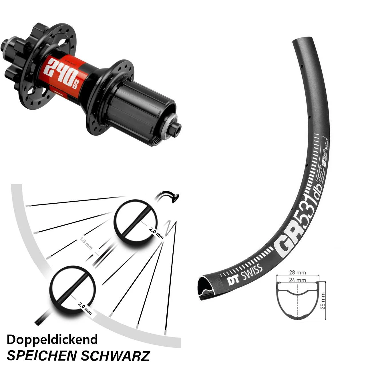 Dt-swiss 28-29 Zoll Hinterrad DT Swiss GR 531-240S 6-Loch 3 Dt-swiss 28-29 Zoll Hinterrad DT Swiss GR 531-240S 6-Loch