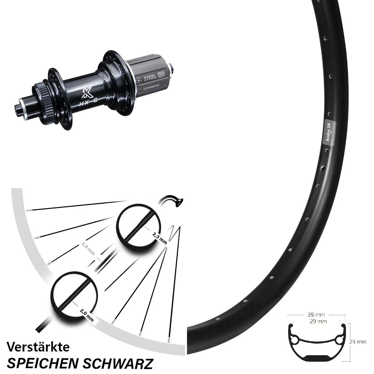 KX-GS 5x135 Centerlock Ryde Andra 29 Hinteres Rad 27,5 Zoll 3 KX-GS 5x135 Centerlock Ryde Andra 29 Hinteres Rad 27,5 Zoll