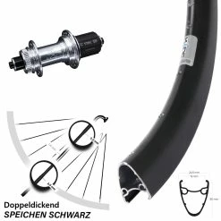 28-29 Zoll Hinterrad Ryde Dutch 19 Hochprofil Mit KX-GS Silbern Eloxiert Nabe