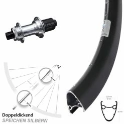 28 Zoll Hinterrad KX-GS Silbern Eloxiert Centerlock Ryde Dutch 19 30 Mm Hochprofil