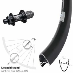 28 Zoll Hinterrad KX-GS Schwarz Steckachse Centerlock Ryde Dutch 19 30 Mm Hochprofil