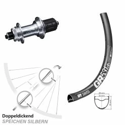 Dt-swiss DT Swiss GR 531 Hinterrad 28 Zoll KX-GS Nabe Silbern Eloxiert Schnellspanner