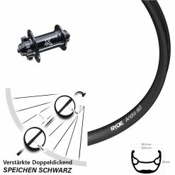 28-29 Zoll Vorderrad KX-M 5x100 Mm Schwarz Ryde Andra 321 Für 6-Loch