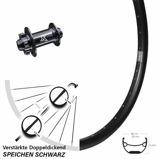26 Zoll Vorderrad Heavy Duty KX-M Nabe 15x100 Mm Ryde Andra 29-559 ETRTO -für Gravelbike Verkaufsladen 8257991