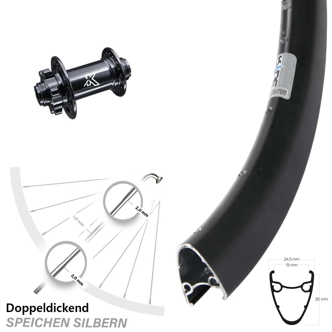 Ryde Dutch 19 Disc-Vorderrad 28 Zoll Mit KX-M Nabe Industriegelagert Steckachse 3 Ryde Dutch 19 Disc-Vorderrad 28 Zoll Mit KX-M Nabe Industriegelagert Steckachse