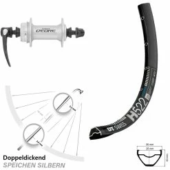 Dt-swiss 27,5 Zoll Vorderrad DT Swiss H 522 Mit Shimano Deore HB-M595 Nabe