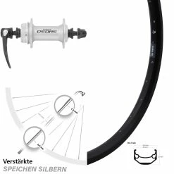 Vorderrad 28 Zoll Ryde Andra 40 Disc Mit Nabe Shimano HB-M595 Silbern